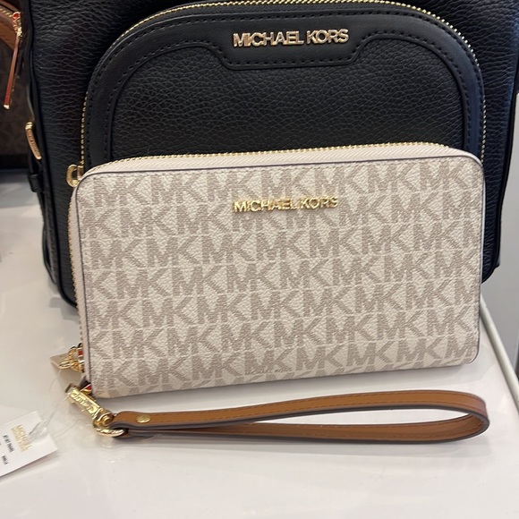 Michael Kors MK Signature Large Flat Multi-Function Phone Case Wallet Wristlet - Picture 16 of 16